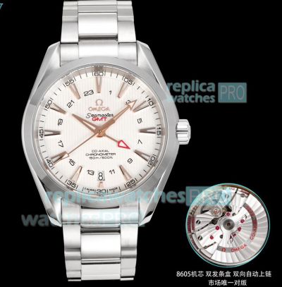 OVS Factory Omega Seamaster Aqua Terra 150m GMT Co-Axial Stainless Steel Swiss Replica Watch 